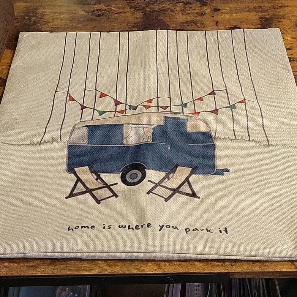 Home is Where You Park It RV Throw Pillow Cover